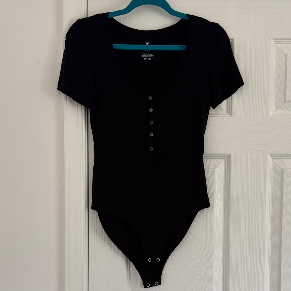 American Eagle Outfitters Black Scoop Neck Bodysuit